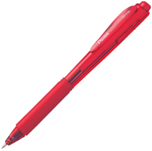 Retractable Ballpoint Pen - Soft Grip - Red