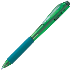Retractable Ballpoint Pen - Soft Grip - Green