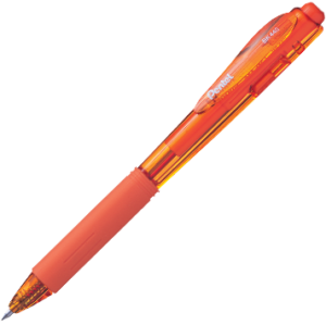Retractable Ballpoint Pen - Soft Grip - Orange