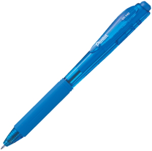 Retractable Ballpoint Pen - Soft Grip - Light Blue