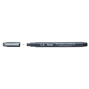 POINTLINER FINELINER PIGMENT INK 0.8MM BLACK