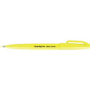 BRUSH SIGN PEN FLUORESCENT YELLOW (10PC PER BOX)